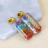 Colourful Crushed Stone Necklace Resin Pendant