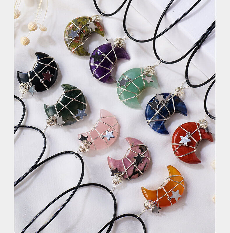 Wrapped Moon Necklace Crystal Wholesale