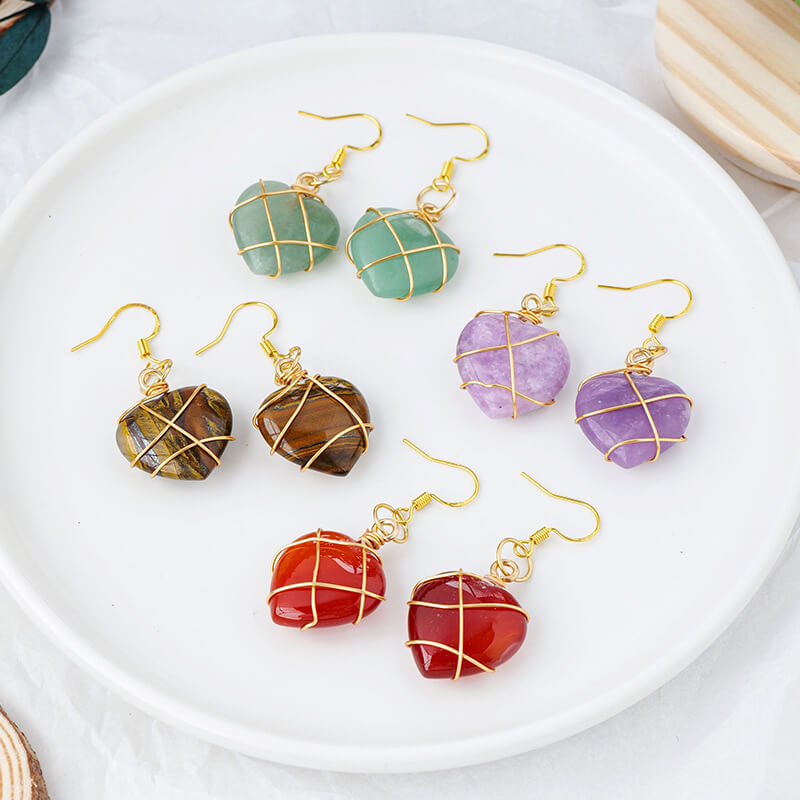 Wrapped Heart Earrings Crystal Wholesale