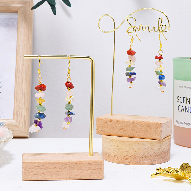 Color Crystal Stone Long Earrings Bulk