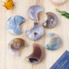 Crystal Agate Hole Moon Carving