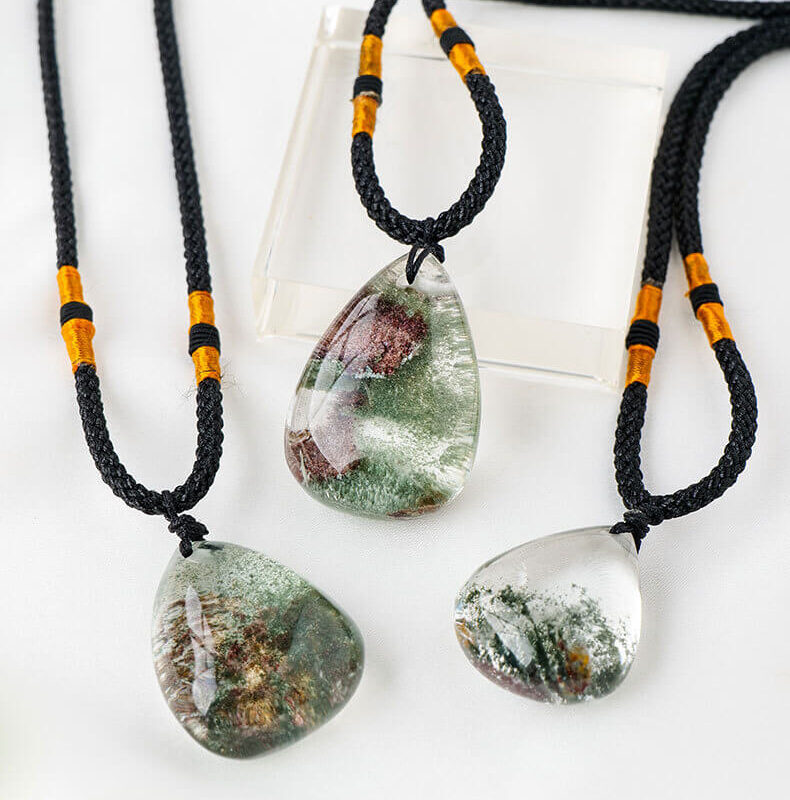 Green Ghost Necklace Water Drop Pendant