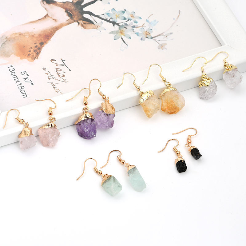 Raw Crystal Stone Earring Bulk