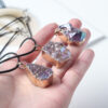 Aura Amethyst Cluster Raw Stone Necklace Wholesale