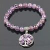 Amethyst Beads Bracelet Bulk With Tree Of Life Pandant