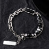 Black Obsidian Hematite Bracelet Chain For Men