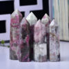 Plum Blossom Tourmaline Tower Energy Stones