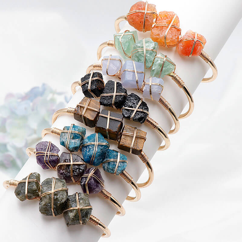Vintage Boho Style Raw Stone Bracelet