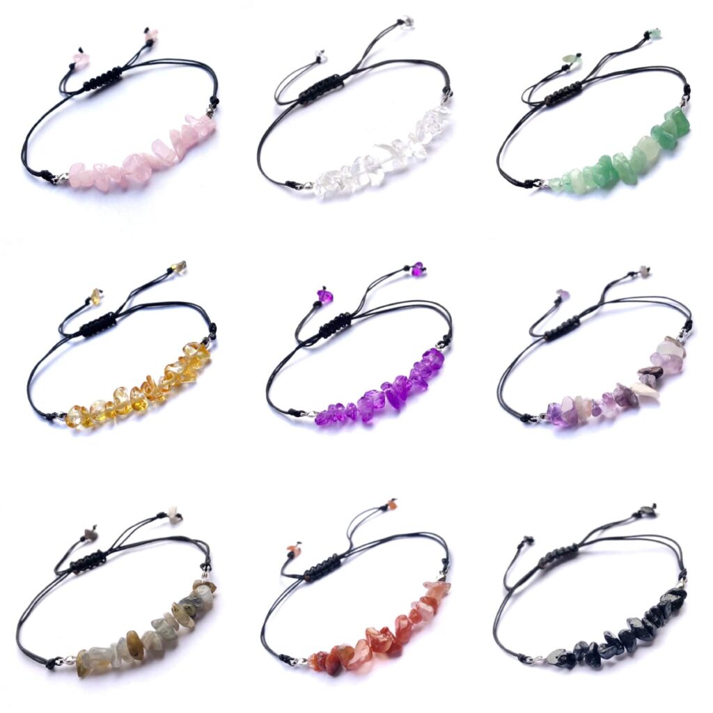 Natural Gemstones Hand Woven Bracelets