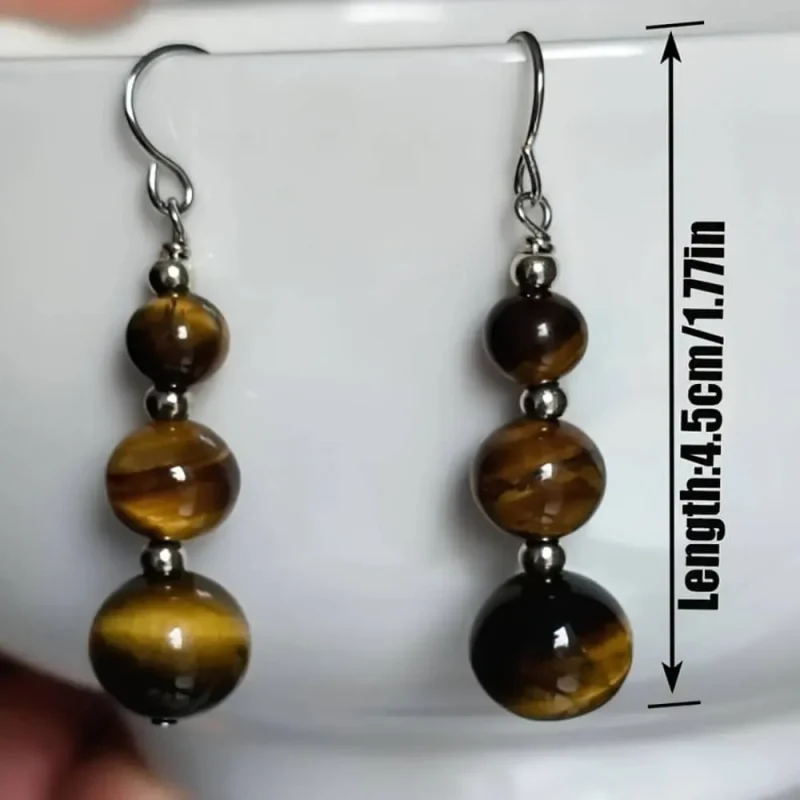 Tiger Eye Brown Crystal Earrings Wholesale
