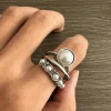 Healing Unique Pearl Rings With Crystal