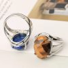 Egg Shape Stone Crystal Rings Jewelry Wholesale