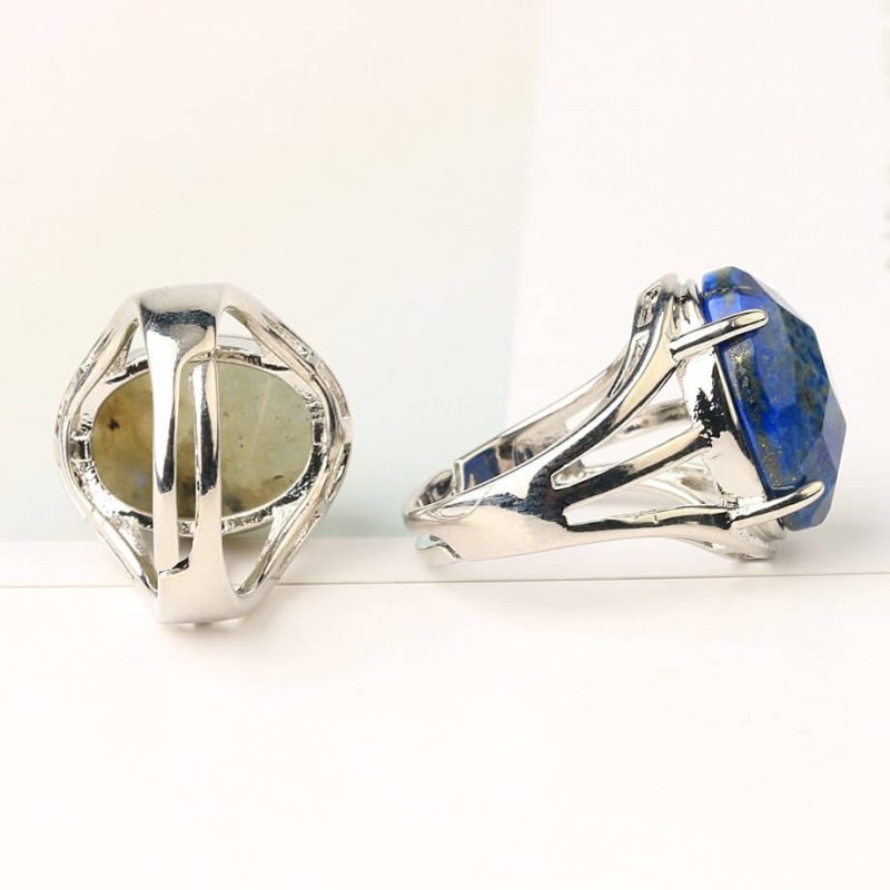 Egg Shape Stone Crystal Rings Jewelry Wholesale