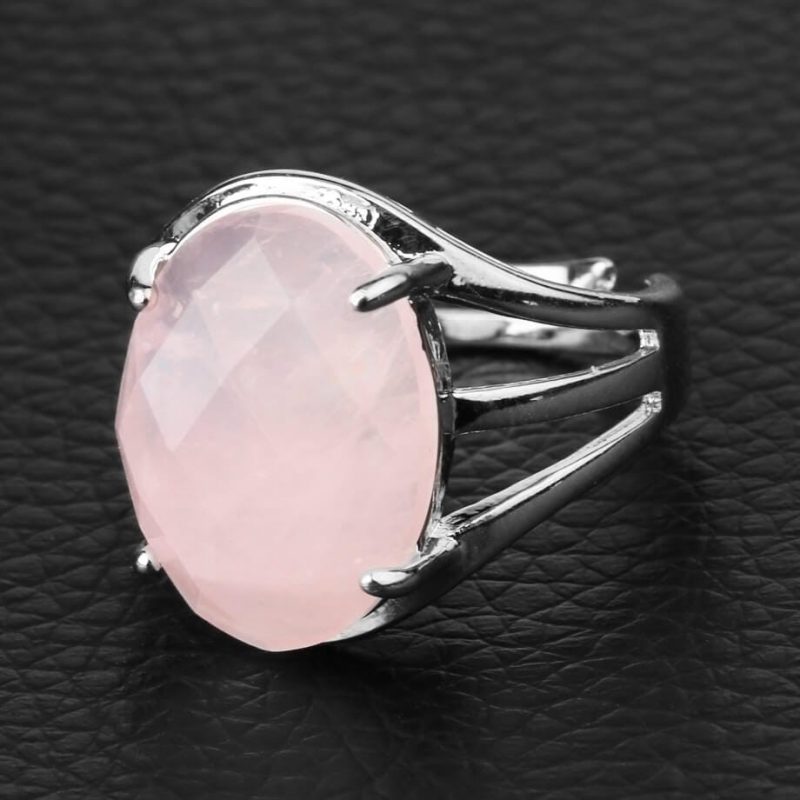 Egg Shape Stone Crystal Rings Jewelry Wholesale