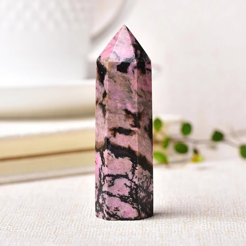 Natural Rhodonite Point Tower Stone For Healing