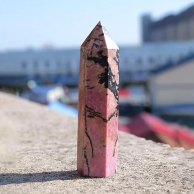 Natural Rhodonite Point Tower Stone For Healing