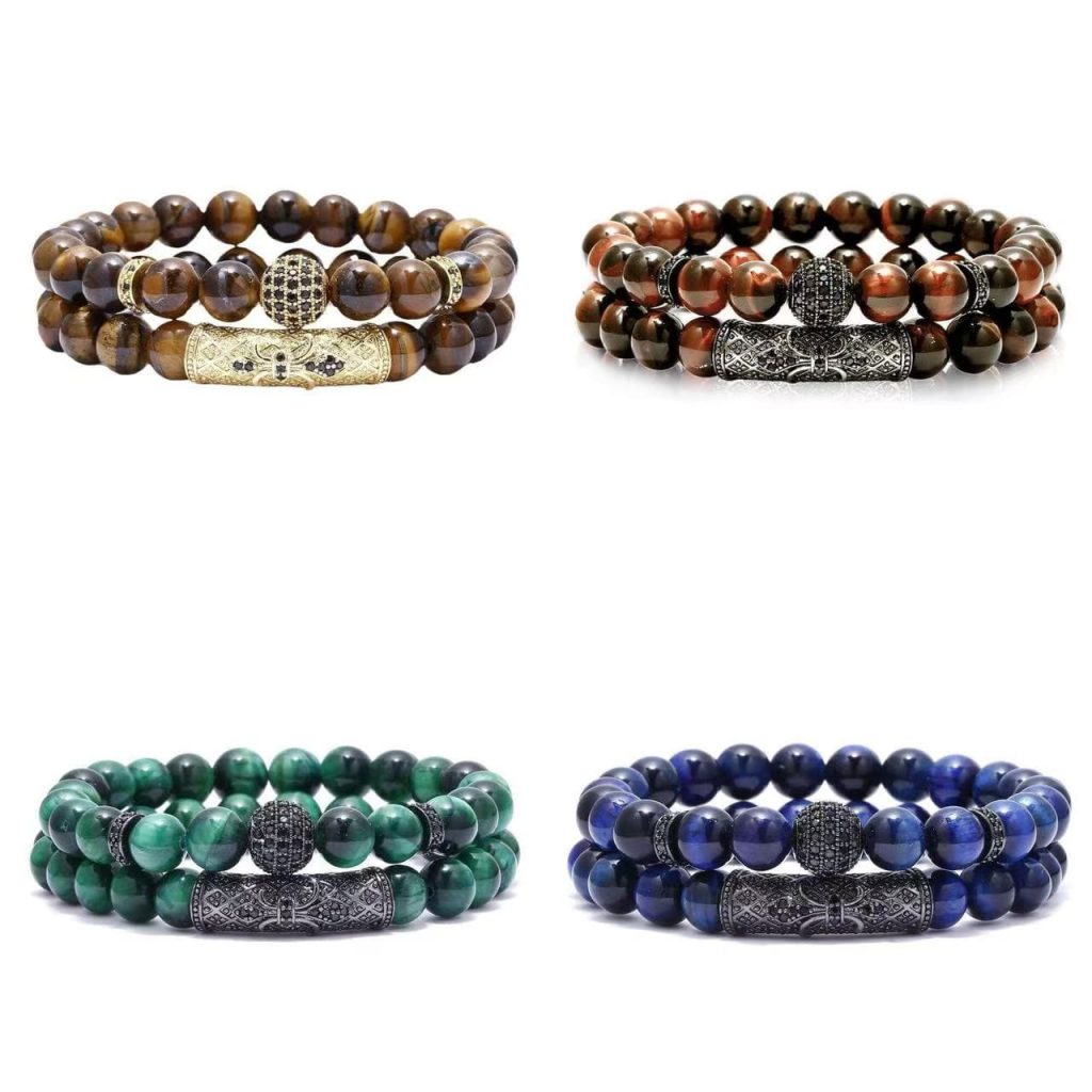 Tiger Eye 2Set Crystal Healing Bracelets