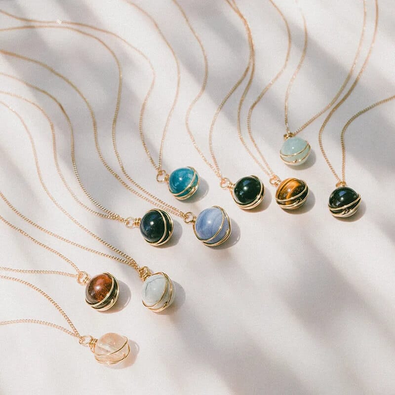 Natural Crystal Ball Necklace Wholesale-11 Styles
