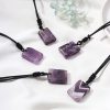 Healing Purple Crystal Necklace With Natural