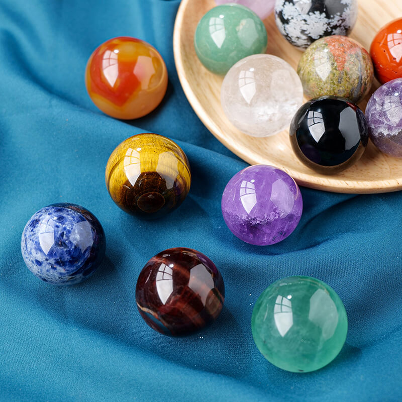 Crystal Balls 0.78" Colourful Stones Bulk