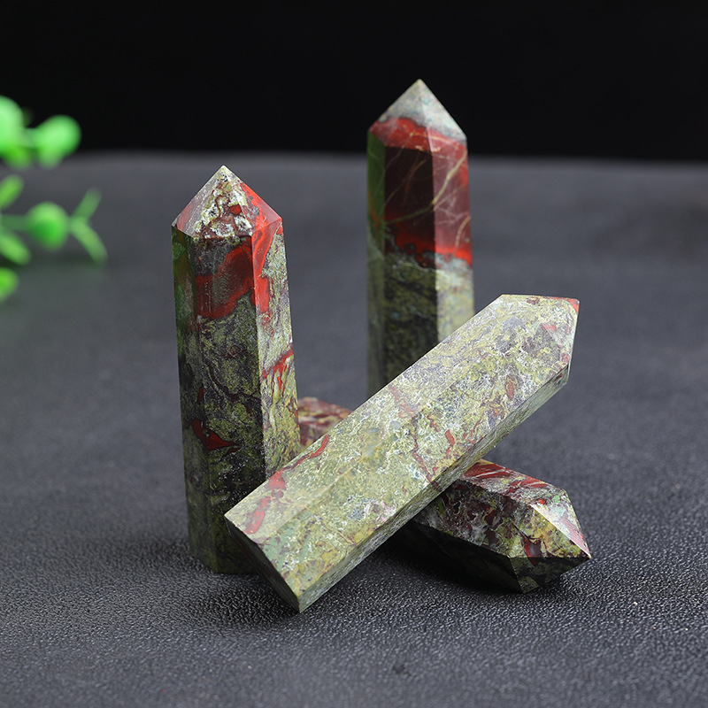 African Bloodstone Tower Point Crystal Wand