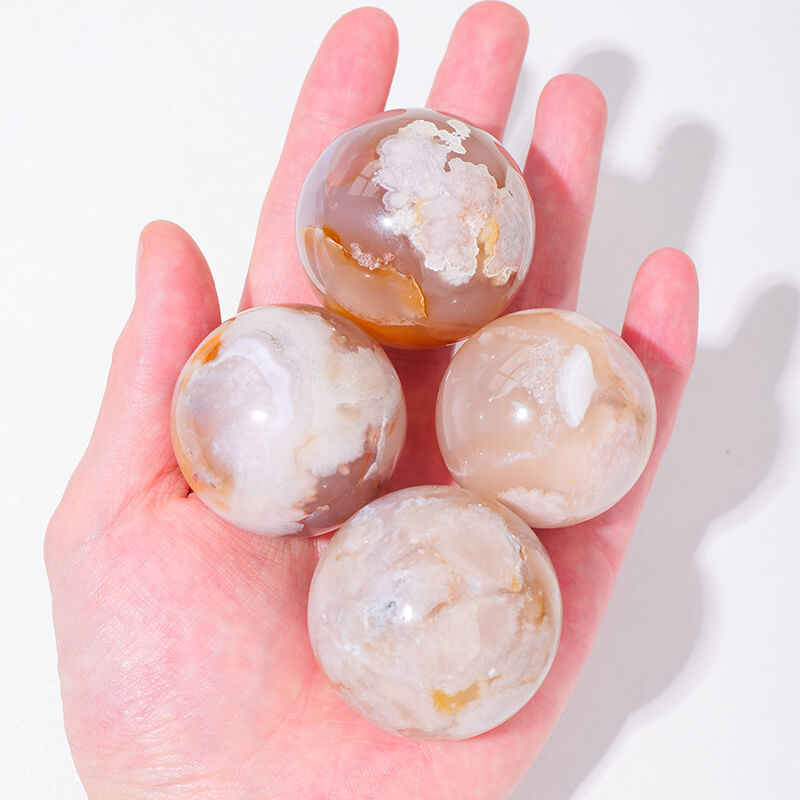 Agate Ball Sakura Flower Sphere Wholesale