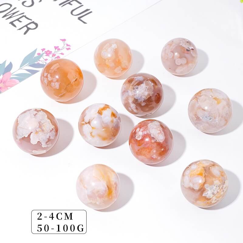 Agate Ball Sakura Flower Sphere Wholesale