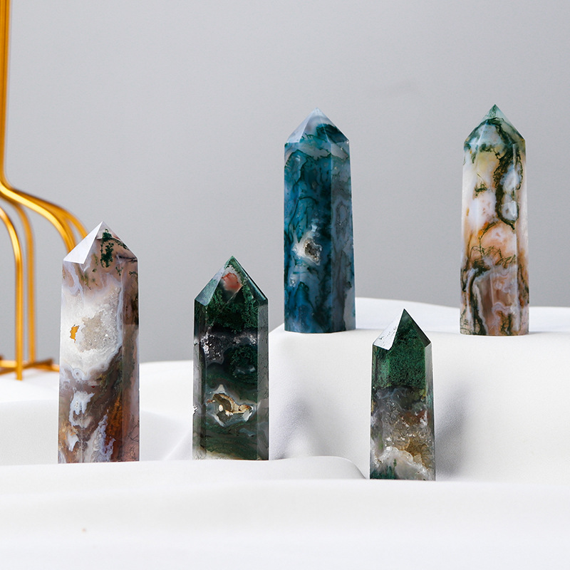 Agate Point Crystal Moss Agate Towers