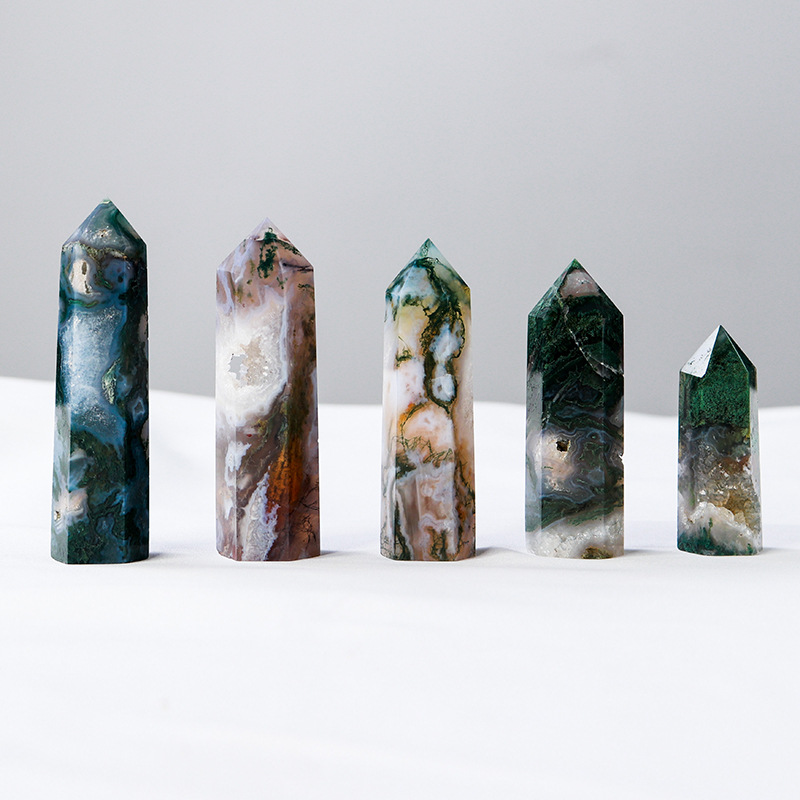 Agate Point Crystal Moss Agate Towers