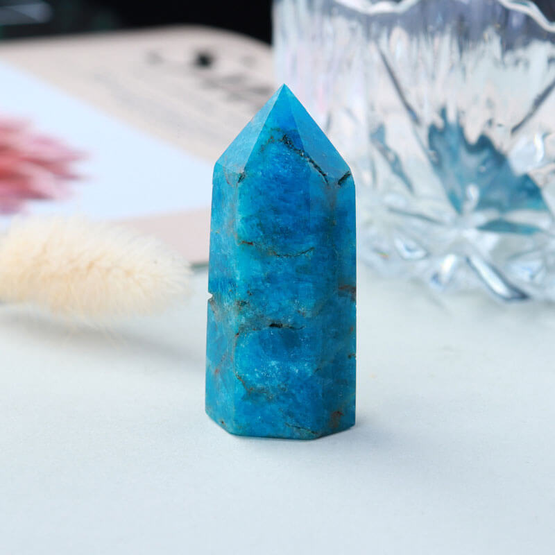 Apatite Tower Crystal Natural Blue Apatite