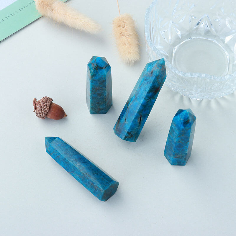 Apatite Tower Crystal Natural Blue Apatite
