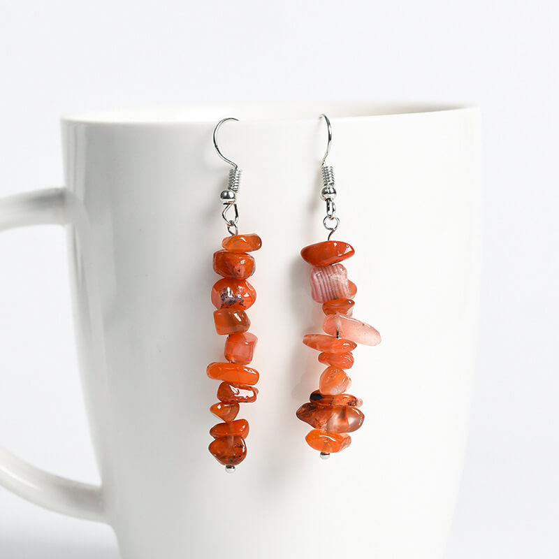Crystal Crushed Stone Long Earrings - Image 4