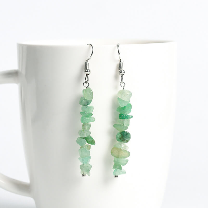 Crystal Crushed Stone Long Earrings - Image 8