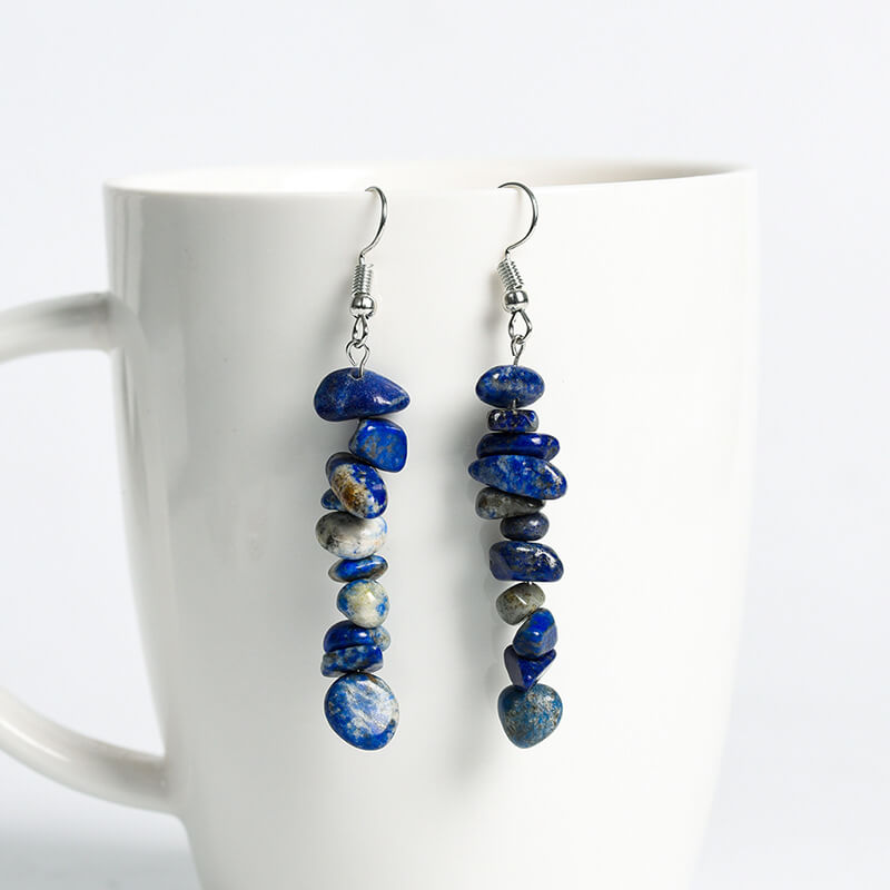 Crystal Crushed Stone Long Earrings - Image 6