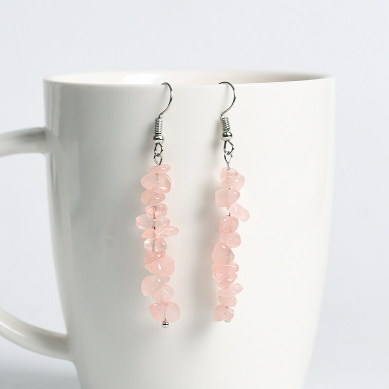 Crystal Crushed Stone Long Earrings - Image 7