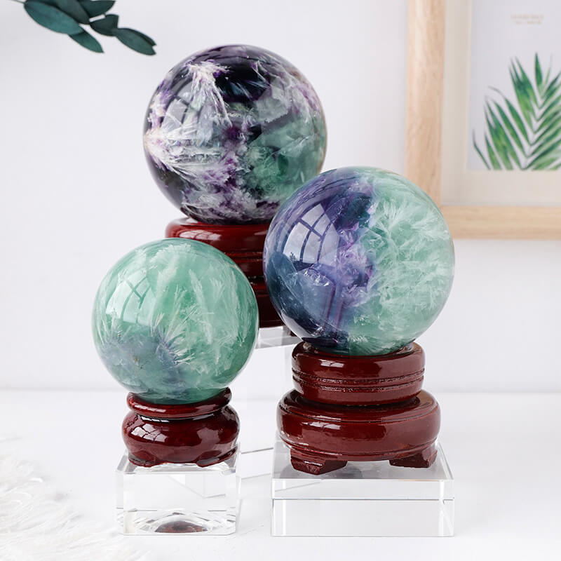 Fluorite Sphere With Feather Pattern