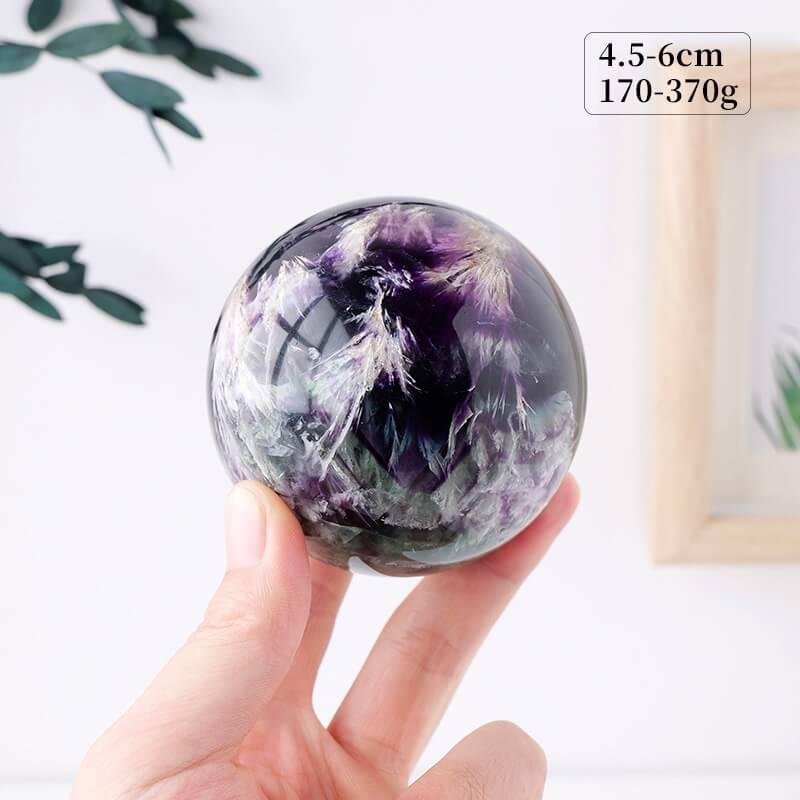 Fluorite Sphere With Feather Pattern