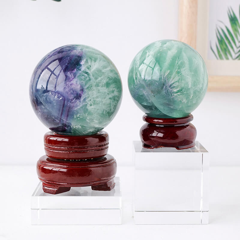 Fluorite Sphere With Feather Pattern