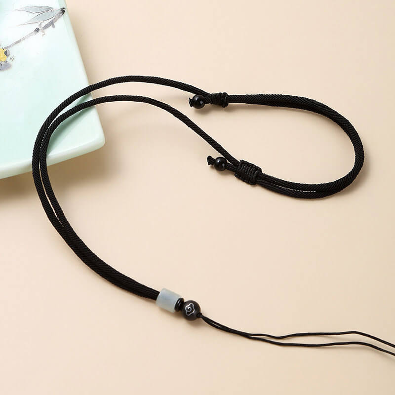Hand-woven Adjustable Necklace Cord With Beads