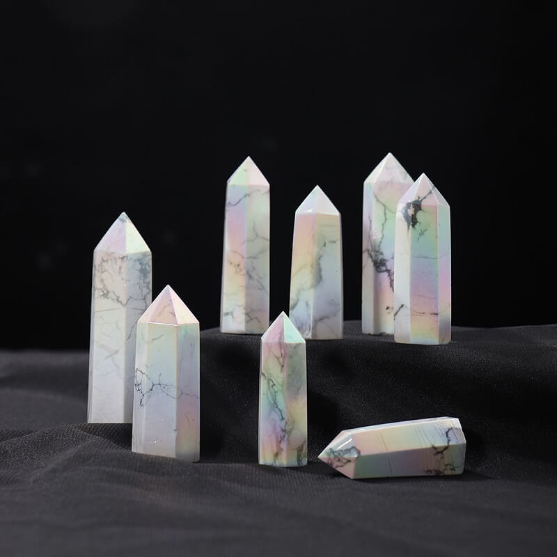 Aura Howlite Tower Crystal Wand Wholesale