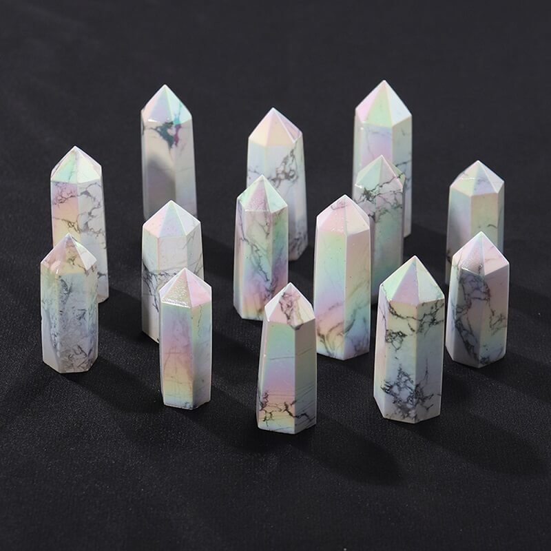 Aura Howlite Tower Crystal Wand Wholesale