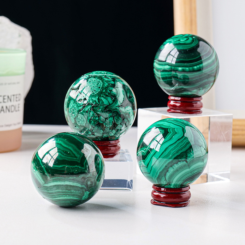 Malachite Ball Crystal Quartz Bulk