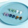 Mushroom Earrings Healing Crystal Stone