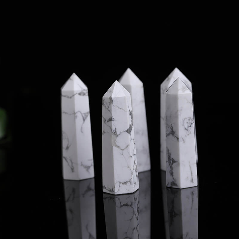 Howlite Tower Point Natural Wand Crystals