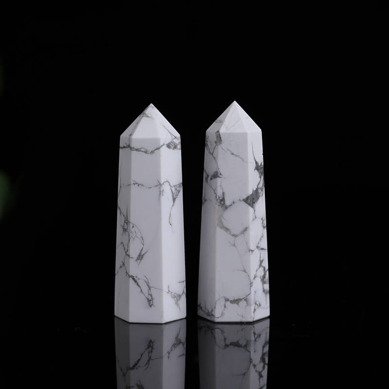 Howlite Tower Point Natural Wand Crystals