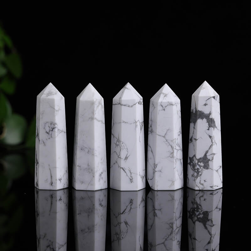 Howlite Tower Point Natural Wand Crystals