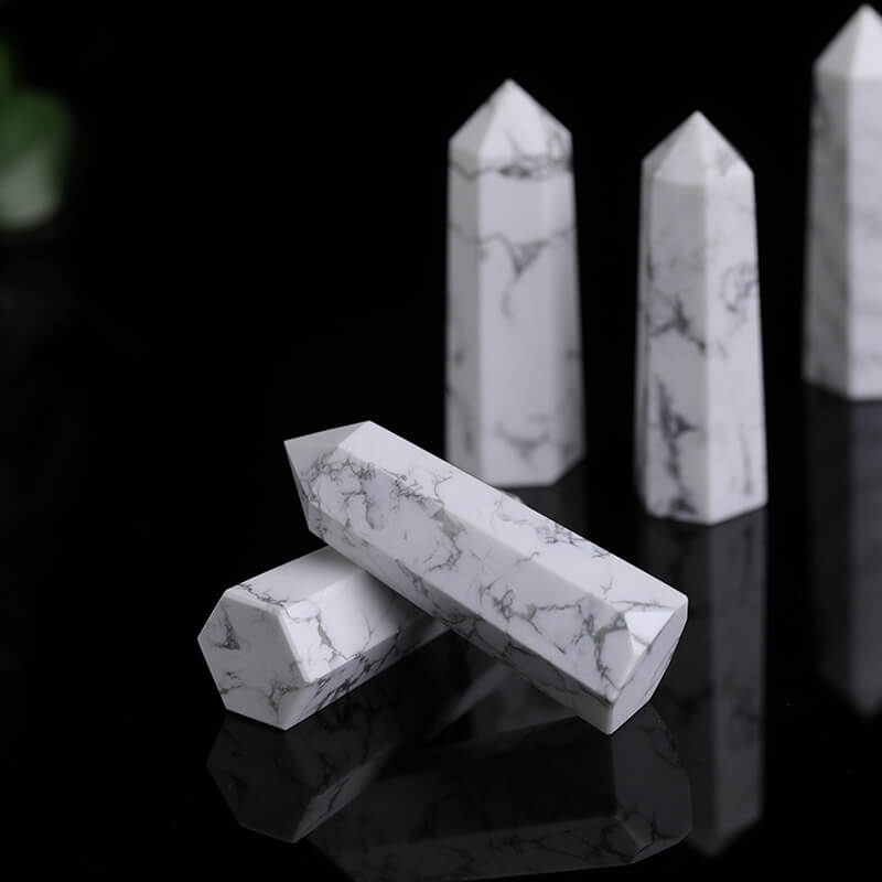 Howlite Tower Point Natural Wand Crystals