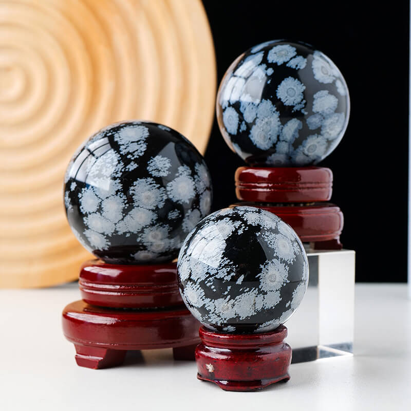 Obsidian Snowflake Obsidian Sphere Ball