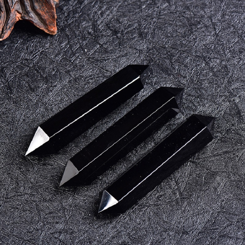 Obsidian Double Pointed Tower Crystals
