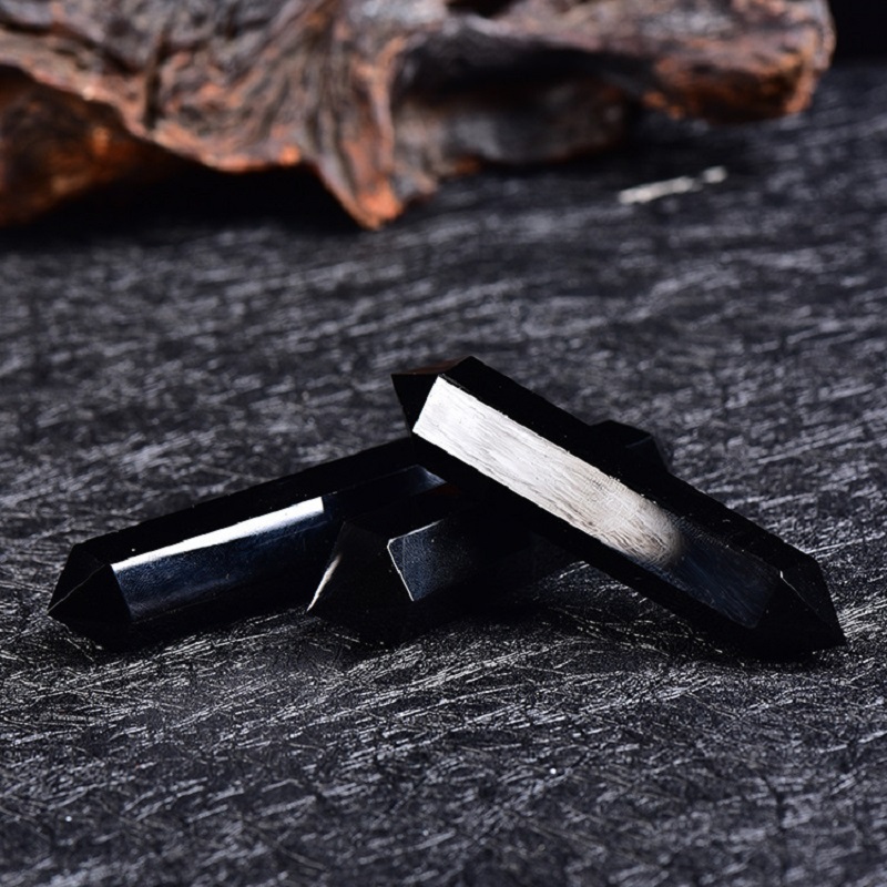 Obsidian Double Pointed Tower Crystals